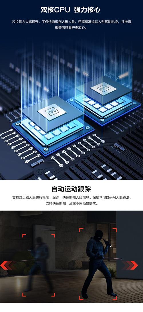 雄迈三目三画面监控摄像头家用无线网络摄像机夜视高清wifi监控器